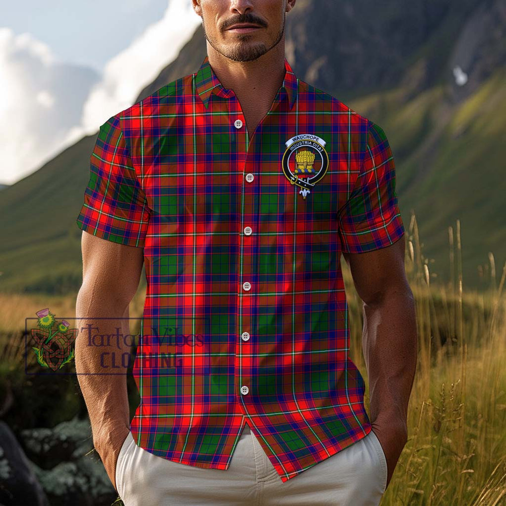 Wauchope Tartan Cotton Hawaiian Shirt with Family Crest Kid - Tartan Vibes Clothing