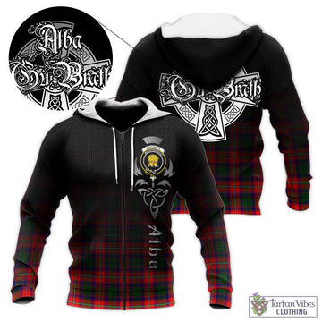 Wauchope Tartan Knitted Hoodie Featuring Alba Gu Brath Family Crest Celtic Inspired Unisex - Tartan Vibes Clothing