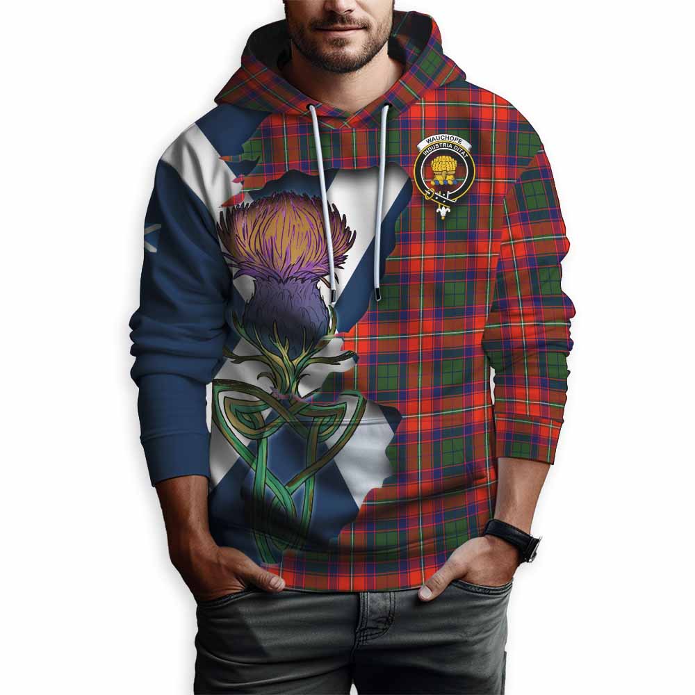 Tartan Vibes Clothing Wauchope Tartan Family Crest Hoodie Scottish Thistle Celtic Inspired