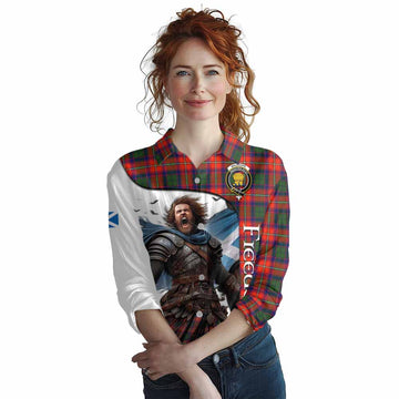 Tartan Vibes Clothing Wauchope Crest Tartan Women's Casual Shirt Inspired by the Freedom of Scottish Warrior