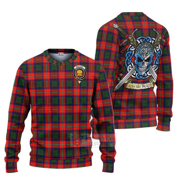 Wauchope Tartan Ugly Sweater with Family Crest Celtic Skull Style Unisex - Tartan Vibes Clothing