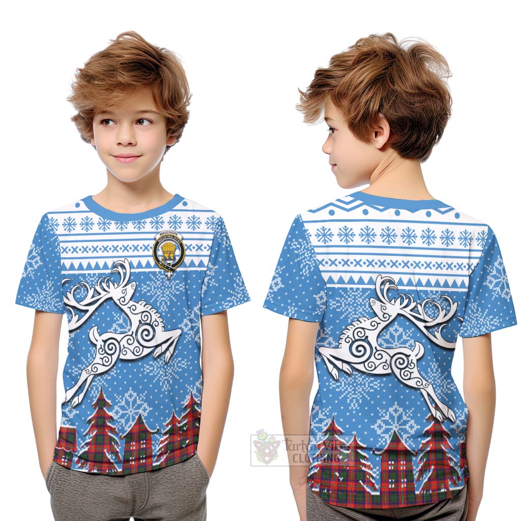 Wauchope Clan Christmas Kid T-Shirt Celtic Reindeer Style Youth XL Size14 - Tartan Vibes Clothing