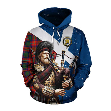 Wauchope Tartan Cotton Hoodie with Family Crest Scottish Bagpiper Vibes Pullover Hoodie XS - Tartan Vibes Clothing