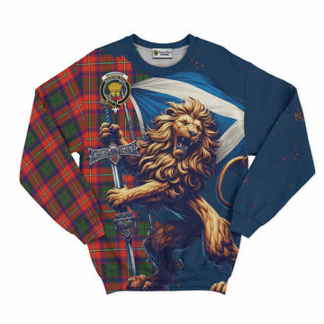 Wauchope Tartan Family Crest Sweatshirt with Scottish Majestic Lion Unisex - Tartan Vibes Clothing