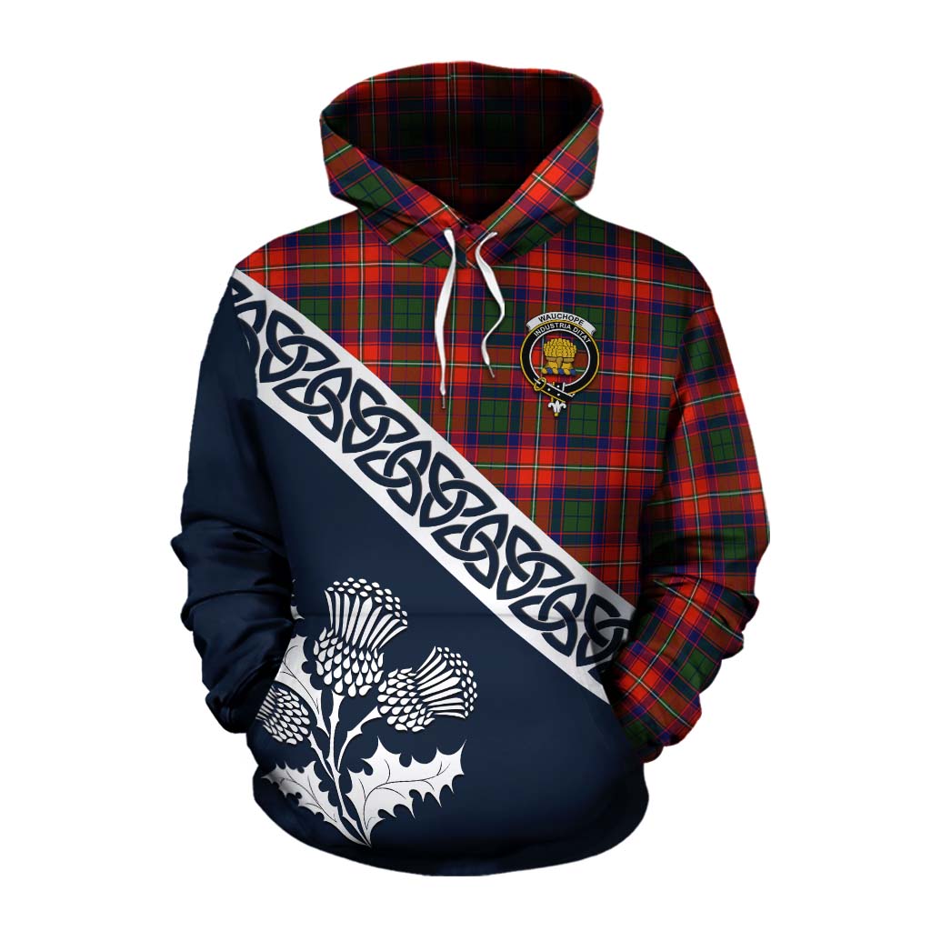 Wauchope Tartan Cotton Hoodie Featuring Thistle and Scotland Map Pullover Hoodie XS - Tartan Vibes Clothing