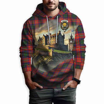 Wauchope Tartan Family Crest Hoodie with Scottish Ancient Castle Style Pullover Hoodie - Tartan Vibes Clothing
