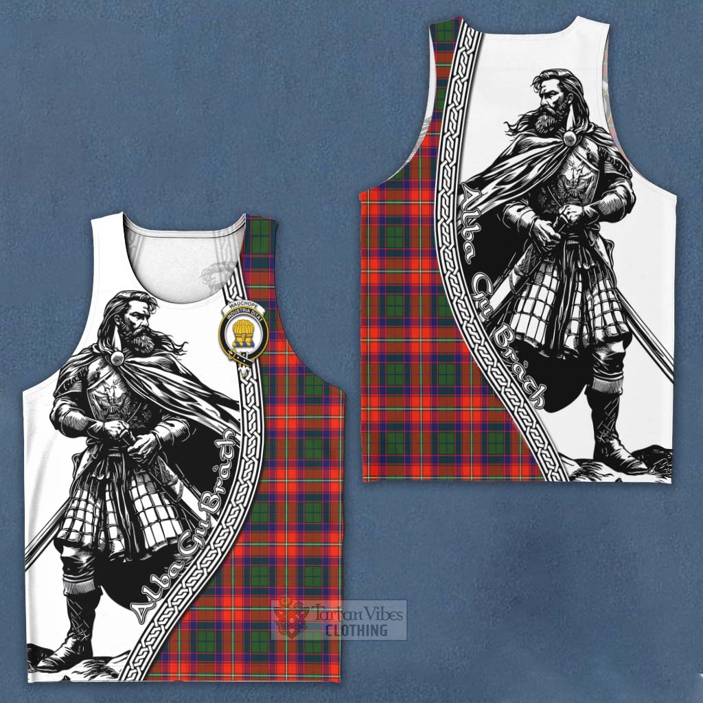 Wauchope Tartan Clan Crest Men's Tank Top with Highlander Warrior Celtic Style Men - Tartan Vibes Clothing