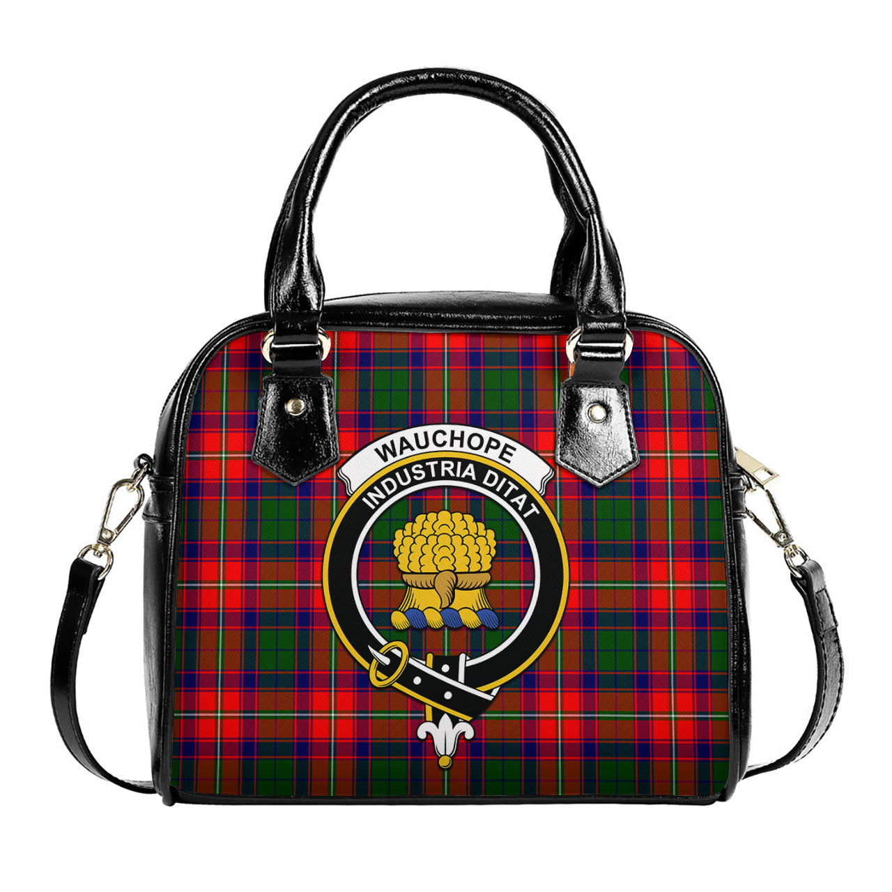 Wauchope Tartan Shoulder Handbags with Family Crest One Size 9*21*24 cm (3.54*8.27*9.45 inches) - Tartan Vibes Clothing