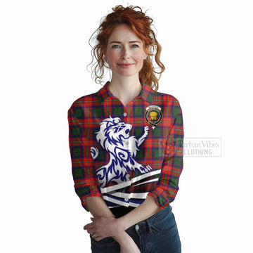 Wauchope Tartan Women's Casual Shirt with Alba Gu Brath Regal Lion Emblem Female - Tartan Vibes Clothing