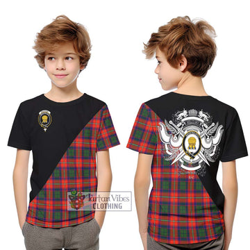 Wauchope Tartan Kid T-Shirt with Family Crest and Military Logo Style Youth XL Size14 - Tartan Vibes Clothing
