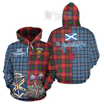 Wauchope Tartan Hoodie Happy St. Andrew's Day Half Tartan Style Zip Hoodie - Tartan Vibes Clothing