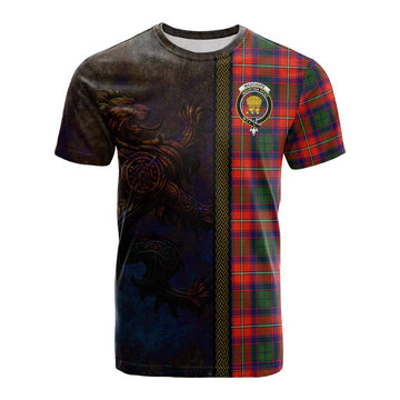 Wauchope Tartan Family Crest Cotton T-shirt Alba Gu Brath Be Brave Lion Ancient Style