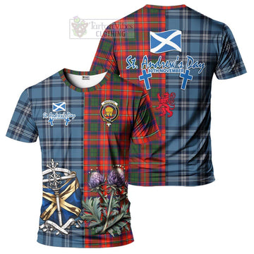 Wauchope Tartan T-Shirt Happy St. Andrew's Day Half Tartan Style Kid's Shirt - Tartan Vibes Clothing
