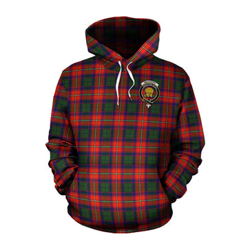 Wauchope Tartan Cotton Hoodie with Family Crest and Bearded Skull Holding Bottles of Whiskey Pullover Hoodie XS - Tartan Vibes Clothing