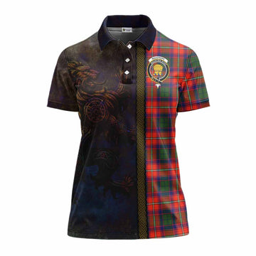 Wauchope Tartan Family Crest Women's Polo Shirt Alba Gu Brath Be Brave Lion Ancient Style Women - Tartan Vibes Clothing