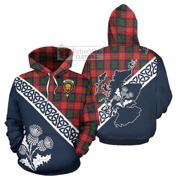 Wauchope Tartan Hoodie Featuring Thistle and Scotland Map Zip Hoodie - Tartan Vibes Clothing