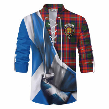 Wauchope Tartan Ghillie Kilt Shirt with Family Crest Scotland Patriotic Style Men - Tartan Vibes Clothing