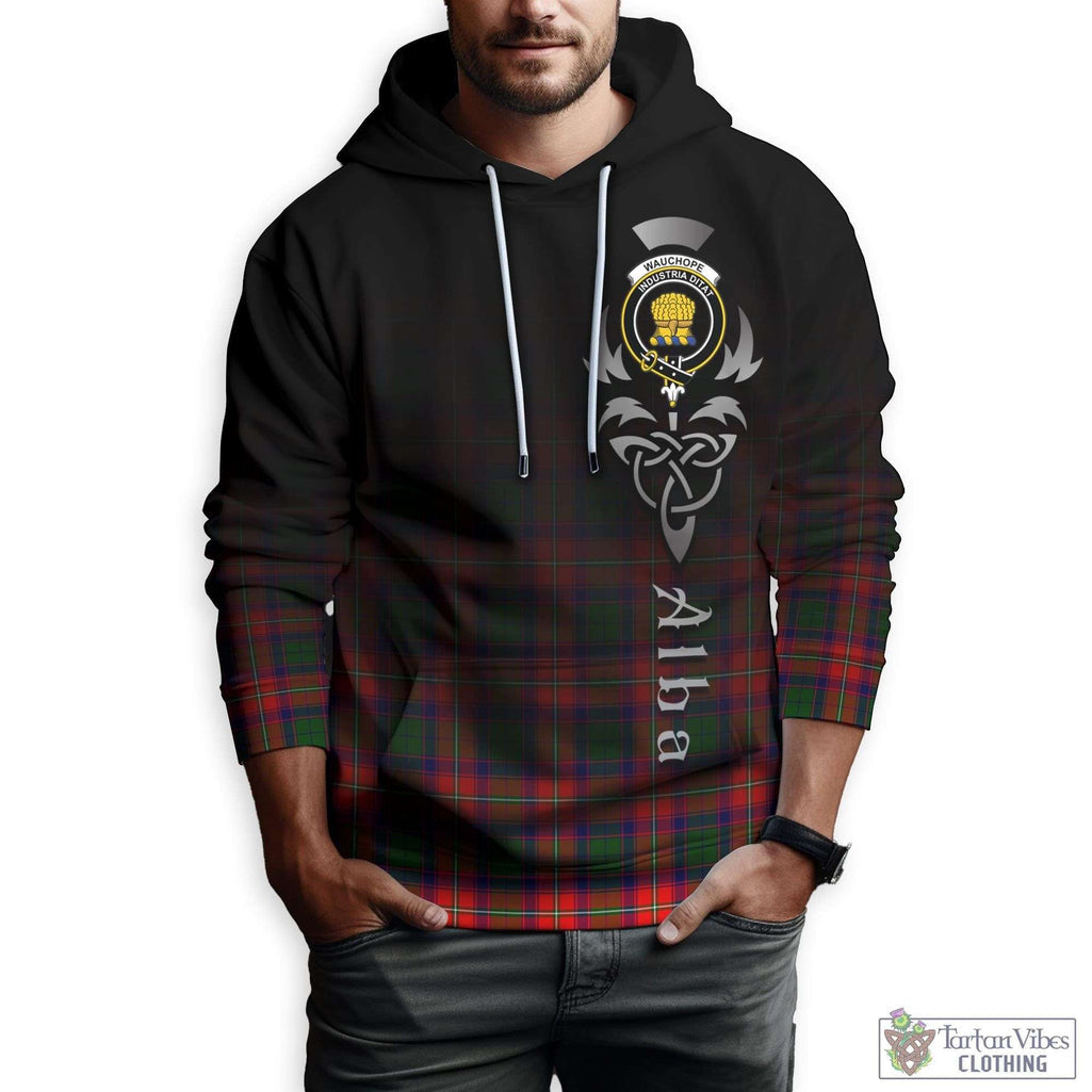 Wauchope Tartan Hoodie Featuring Alba Gu Brath Family Crest Celtic Inspired Zip Hoodie - Tartan Vibes Clothing