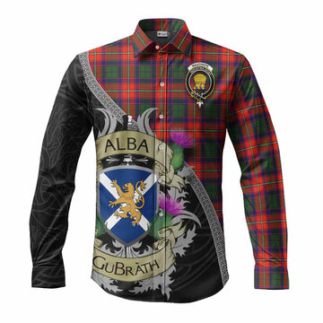 Wauchope Tartan Family Crest Long Sleeve Button Shirt Lion Rampant Royal Thistle Shield Celtic Inspired Men's Shirt S - Tartan Vibes Clothing