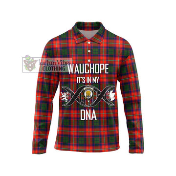 Wauchope Tartan Long Sleeve Polo Shirt with Family Crest DNA In Me Style Unisex - Tartan Vibes Clothing