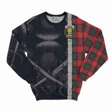 Wauchope Tartan Sweatshirt with Family Crest Cross Sword Thistle Celtic Vibes Unisex - Tartan Vibes Clothing