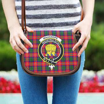 Wauchope Tartan Saddle Bag with Family Crest