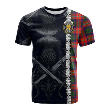 Wauchope Tartan Cotton T-shirt with Family Crest Cross Sword Thistle Celtic Vibes