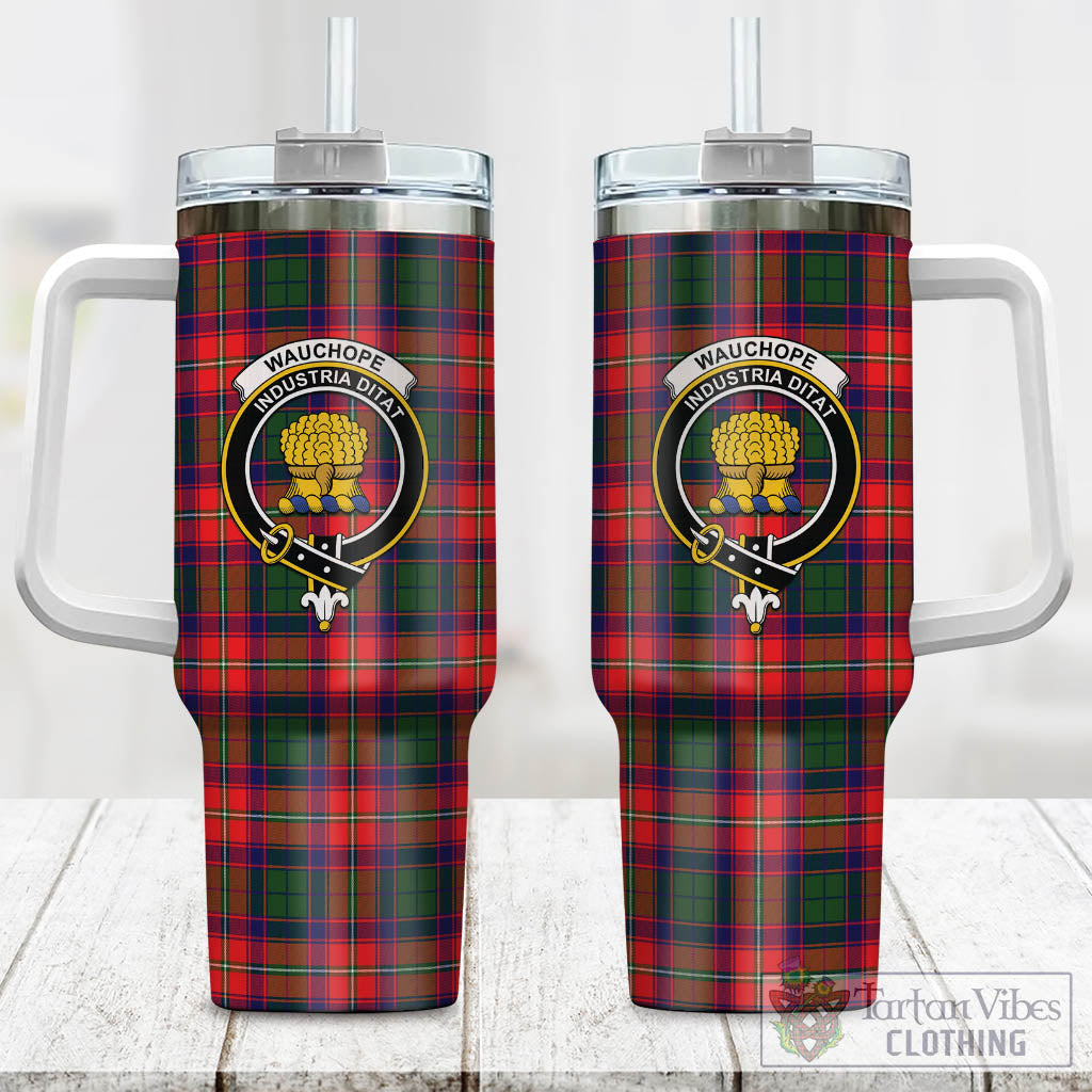 Wauchope Tartan Tumbler with Handle with Family Crest One Size 40 OZ - Tartan Vibes Clothing