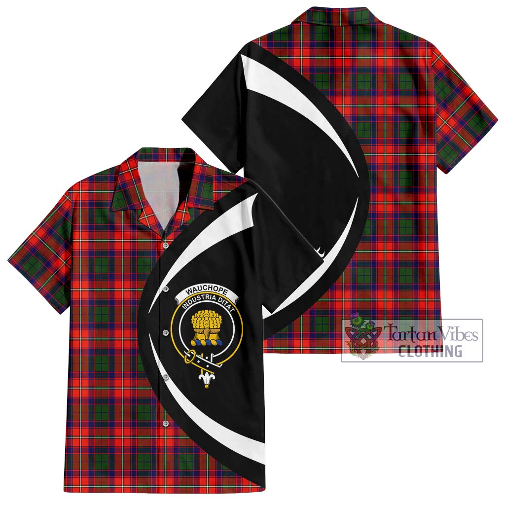 Wauchope Tartan Hawaiian Shirt with Family Crest Circle Style Kid - Tartan Vibes Clothing