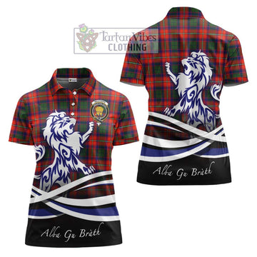 Wauchope Tartan Women's Polo Shirt with Alba Gu Brath Regal Lion Emblem Women - Tartan Vibes Clothing