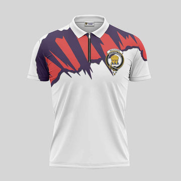 Wauchope Clan Crest Zipper Polo Shirt with Retro Sport Style Unisex - 2D-tartanvibesclothing