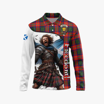Tartan Vibes Clothing Wauchope Crest Tartan Long Sleeve Polo Shirt Inspired by the Freedom of Scottish Warrior
