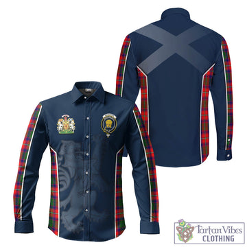 Wauchope Tartan Long Sleeve Button Up Shirt with Family Crest and Lion Rampant Vibes Sport Style Men's Shirt - Tartan Vibes Clothing
