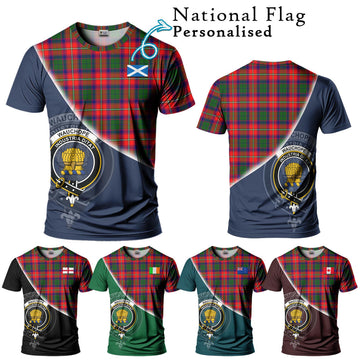Wauchope Tartan T-Shirt with Personalised National Flag and Family Crest Half Style Kid's Shirt - Tartan Vibes Clothing