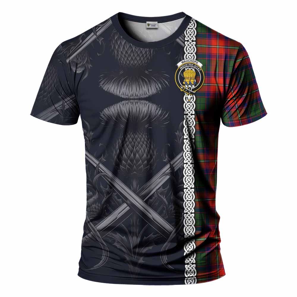 Wauchope Tartan T-Shirt with Family Crest Cross Sword Thistle Celtic Vibes Kid's Shirt - Tartan Vibes Clothing