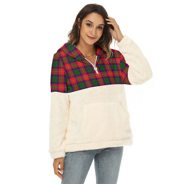 Wauchope Tartan Half Style Women's Borg Fleece Hoodie with Half Zip Female - Tartan Vibes Clothing