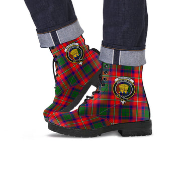 Wauchope Tartan Leather Boots with Family Crest