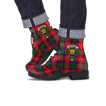Wauchope Tartan Leather Boots with Family Crest