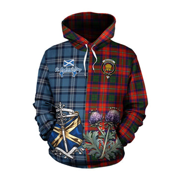 Wauchope Tartan Cotton Hoodie Happy St. Andrew's Day Half Tartan Style Pullover Hoodie XS - Tartan Vibes Clothing