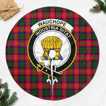 Wauchope Tartan Christmas Tree Skirt with Family Crest 47*47 inch - Tartan Vibes Clothing