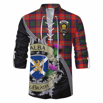 Wauchope Tartan Family Crest Ghillie Kilt Shirt Lion Rampant Royal Thistle Shield Celtic Inspired Men - Tartan Vibes Clothing