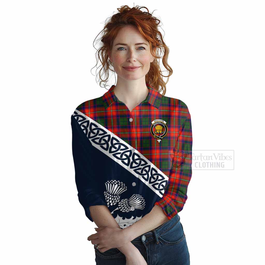 Wauchope Tartan Women's Casual Shirt Featuring Thistle and Scotland Map Female - Tartan Vibes Clothing