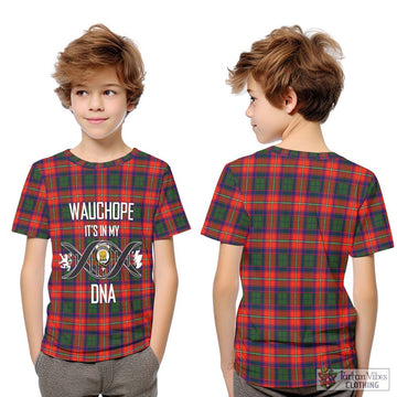 Wauchope Tartan Kid T-Shirt with Family Crest DNA In Me Style Youth XL Size14 - Tartan Vibes Clothing