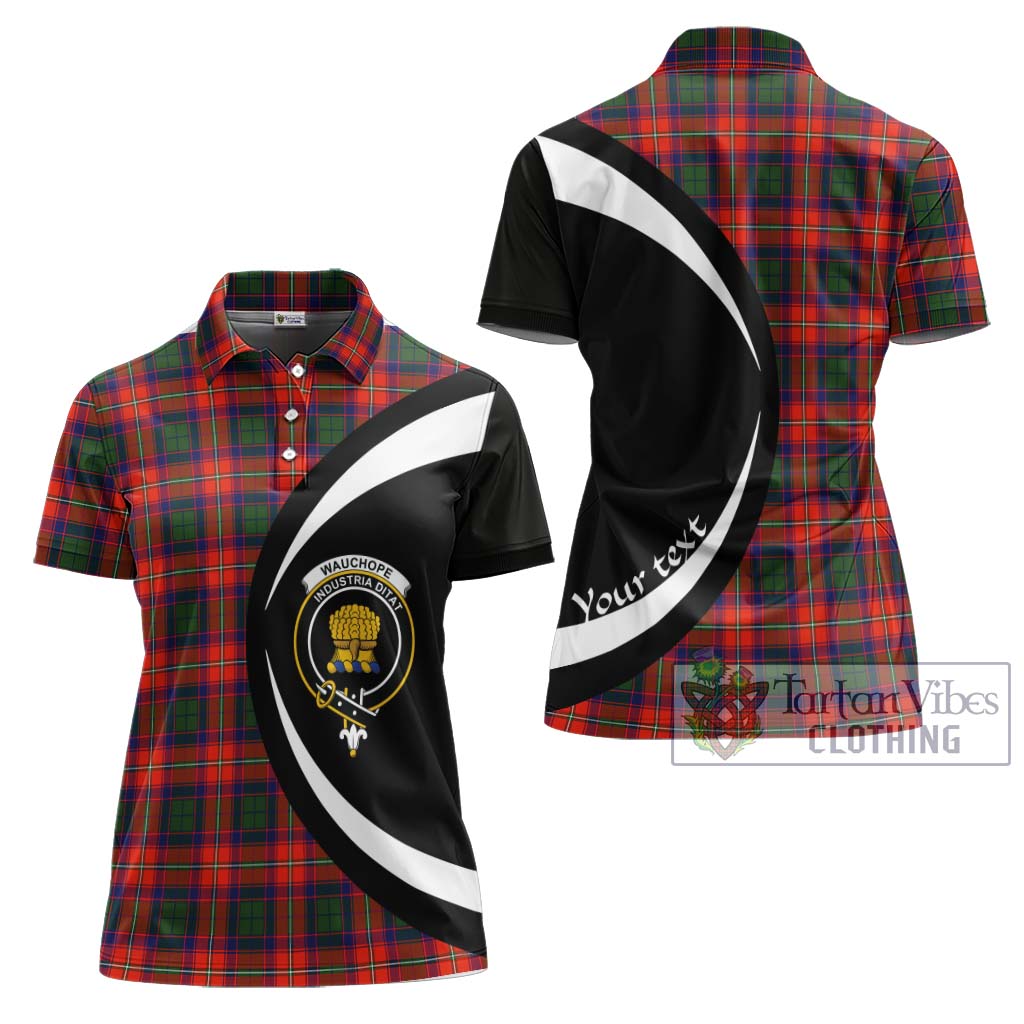 Wauchope Tartan Women's Polo Shirt with Family Crest Circle Style Women - Tartan Vibes Clothing