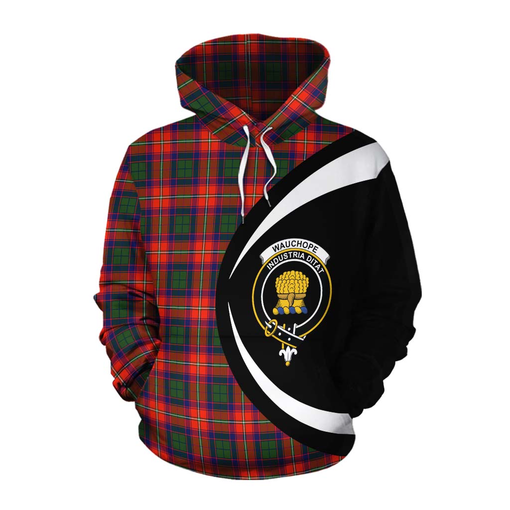Wauchope Tartan Cotton Hoodie with Family Crest Circle Style Pullover Hoodie XS - Tartan Vibes Clothing