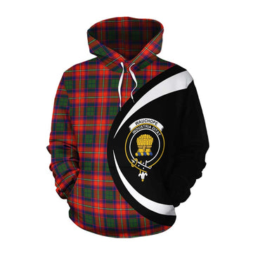 Wauchope Tartan Cotton Hoodie with Family Crest Circle Style Pullover Hoodie XS - Tartan Vibes Clothing