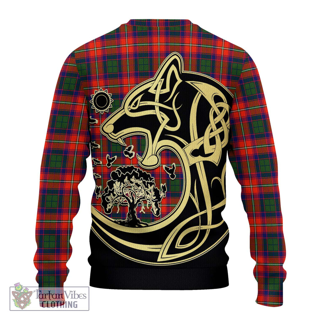 Wauchope Tartan Ugly Sweater with Family Crest Celtic Wolf Style - Tartan Vibes Clothing