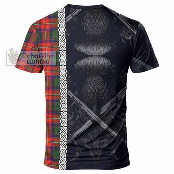 Wauchope Tartan T-Shirt with Family Crest Cross Sword Thistle Celtic Vibes - Tartan Vibes Clothing