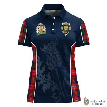 Wauchope Tartan Women's Polo Shirt with Family Crest and Scottish Thistle Vibes Sport Style