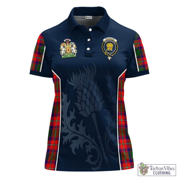 Wauchope Tartan Women's Polo Shirt with Family Crest and Scottish Thistle Vibes Sport Style - Tartan Vibes Clothing
